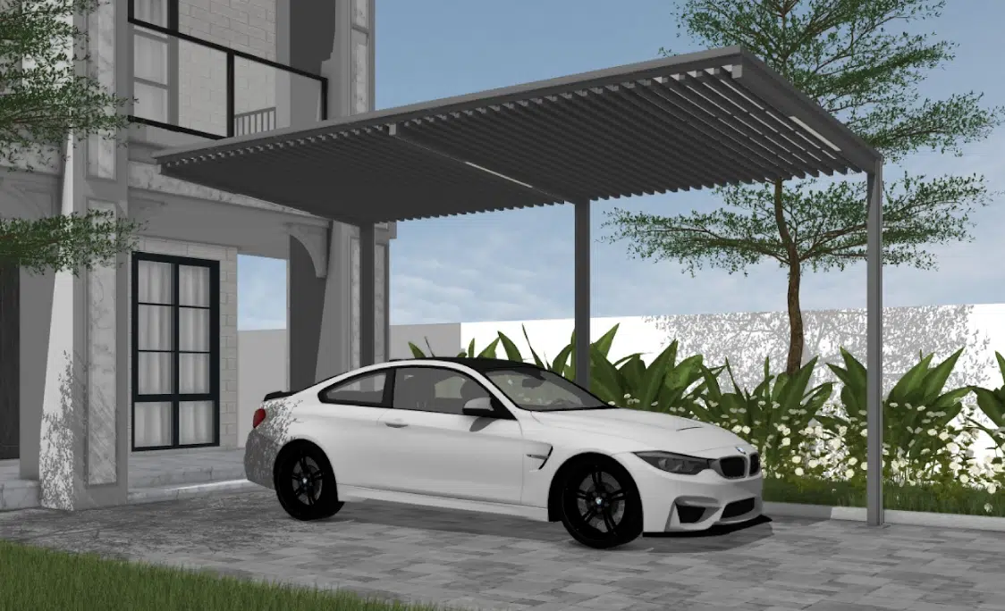 โรงจอดรถ 3 เสา จอดรถ 1 คัน