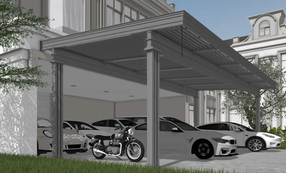 โรงจอดรถ 4 เสา จอดรถ 4 คัน