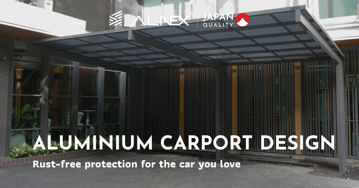 Aluminium carport structure in 6063-T6 with weld-free detailing by ALNEX